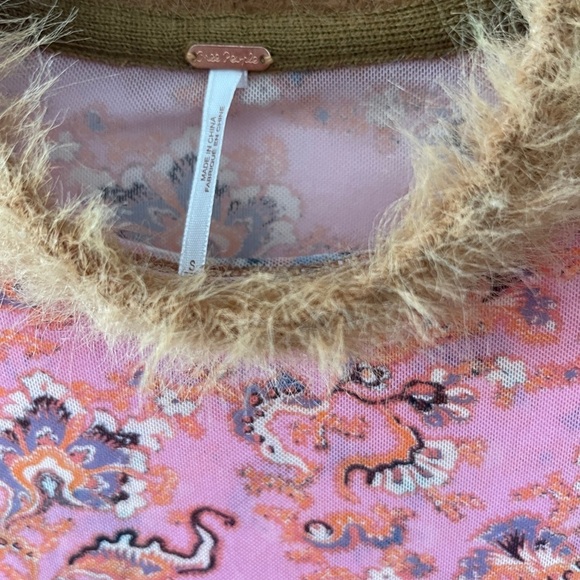 Free People Cosmo Cuff Top Pink Purple Sheer Mesh Festival Long Sleeve S - Picture 6 of 8